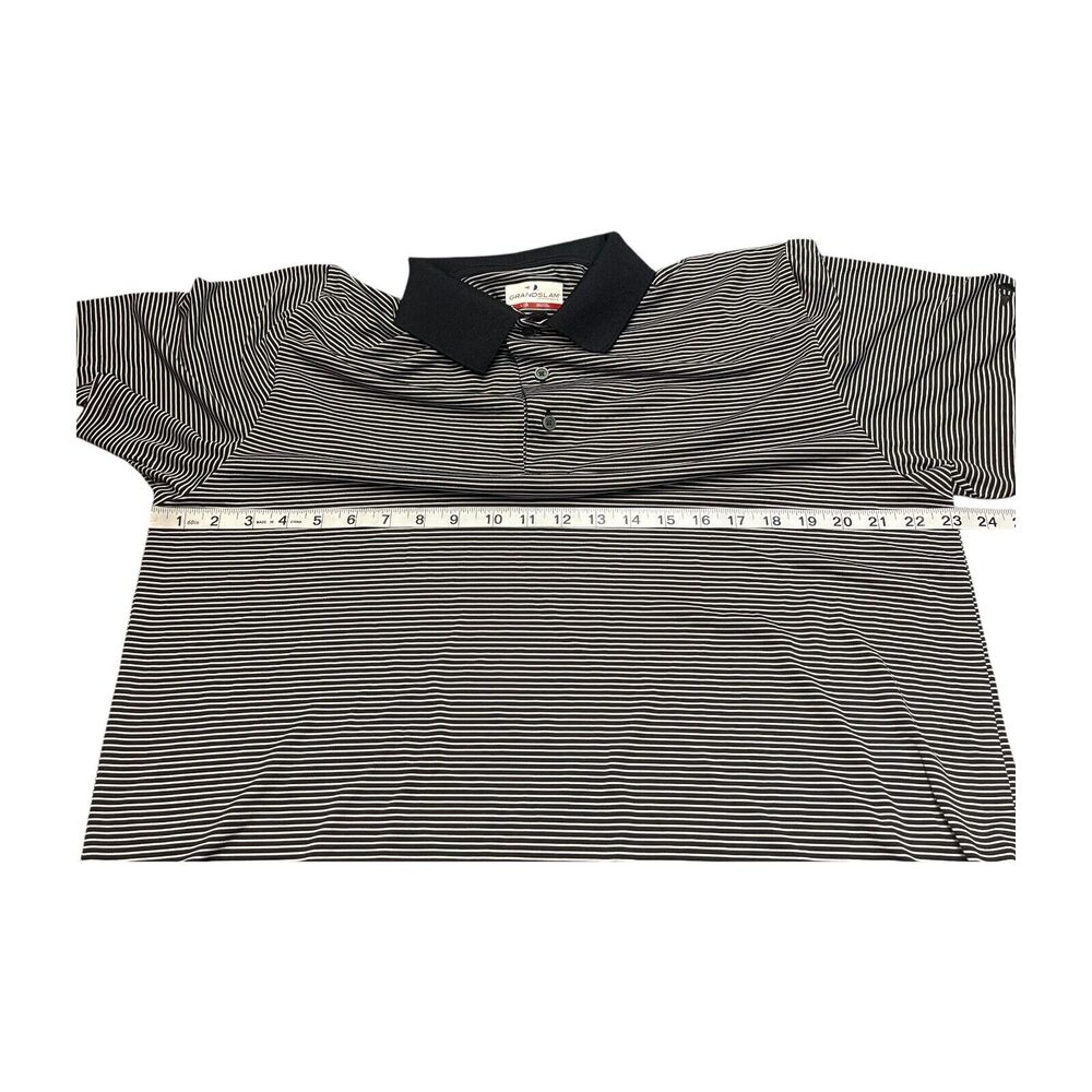 Grand Slam Polo Shirt Men's Large Black White Collared Performance Short Sleeve - Picture 4 of 7